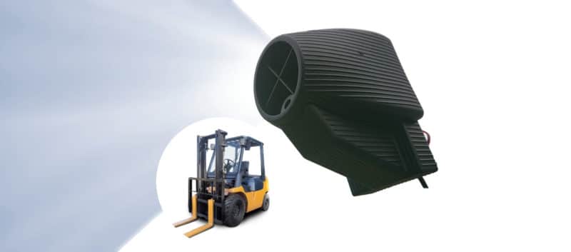 フォークリフト用ミストファン「ペンギンくん」イメージ